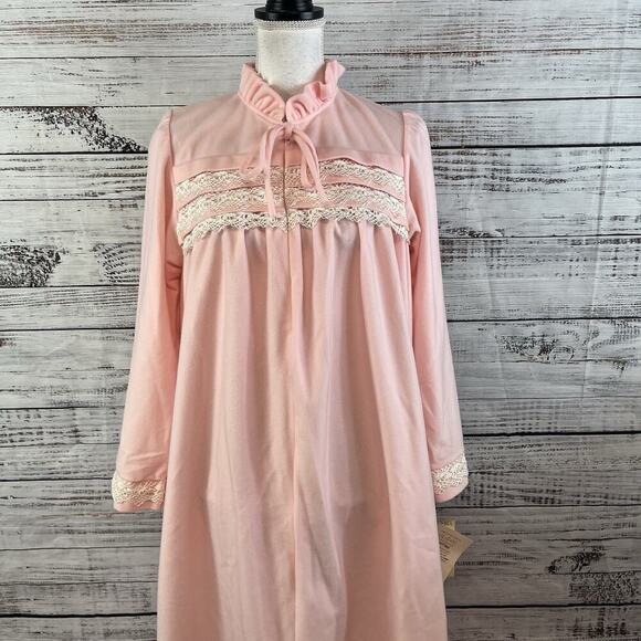 Vintage Apostrophe Guilford Sears Nightgrown Dress size Medium 12-14 Pink Lace - Picture 3 of 13